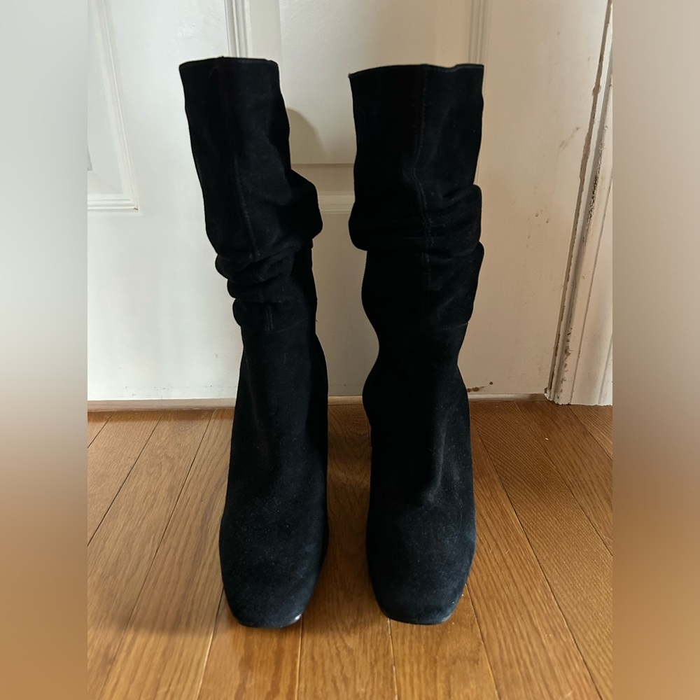 Steve Madden Black Suede Slouch Boots - Size 9.5